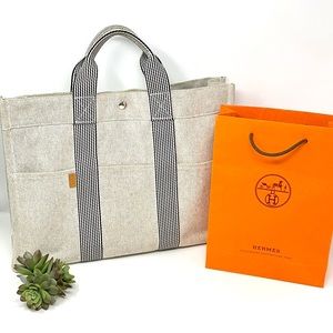 💯 Authentic Hermes Canvas Fourre Tout MM Tote Bag